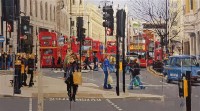 Khalid Khan-Kaay, 38 x 69 Inch, Acrylic on Canvas, Cityscape Painting, AC-KHKN-097
